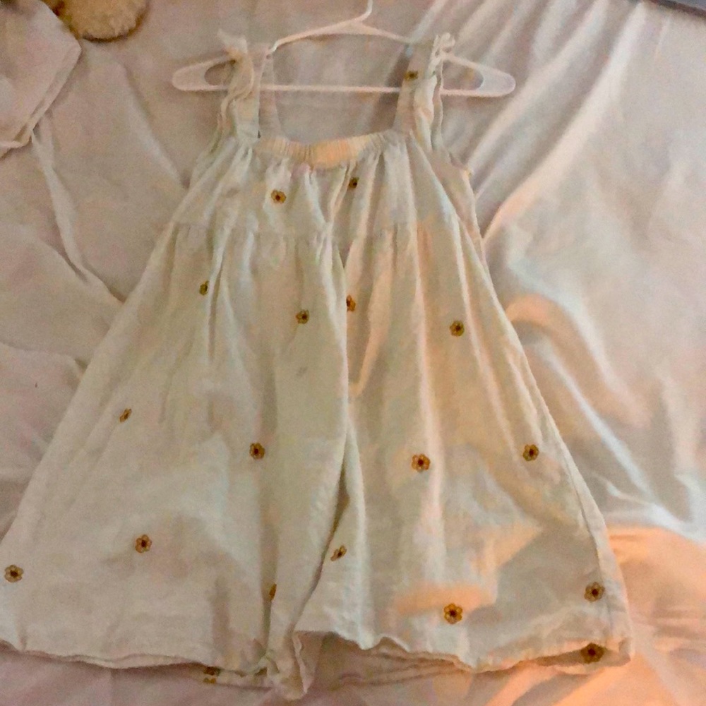 White embroidered baby dolls style dress